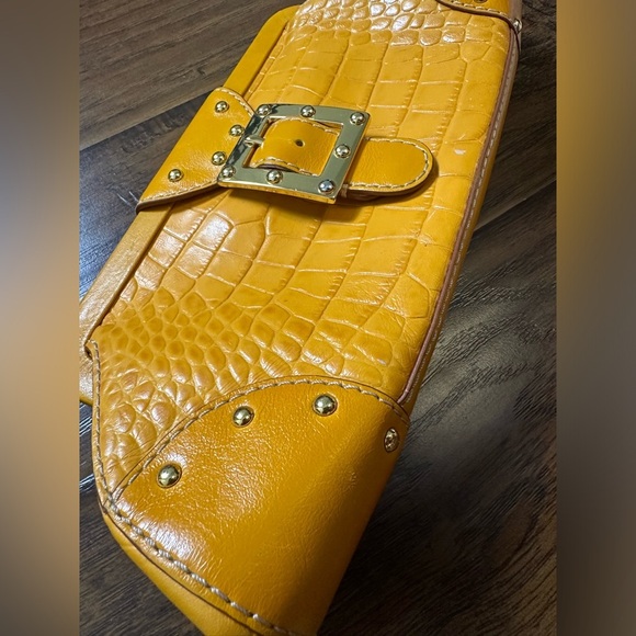 Vintage Michael Kors Croc Embossed Chain Clutch Bag - Picture 3 of 12